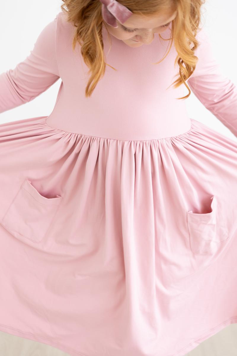 Vintage Pink 3/4 Sleeve Pocket Twirl Dress by Mila & Rose ®