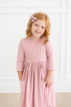 Vintage Pink 3/4 Sleeve Pocket Twirl Dress by Mila & Rose ®