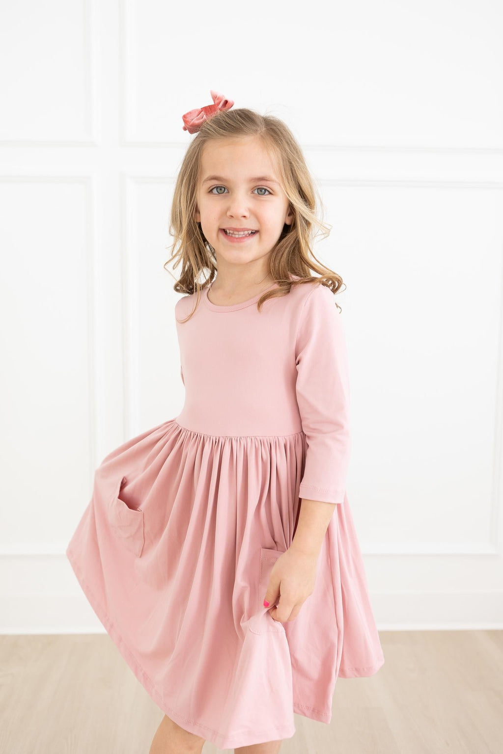 Vintage Pink 3/4 Sleeve Pocket Twirl Dress by Mila & Rose ®