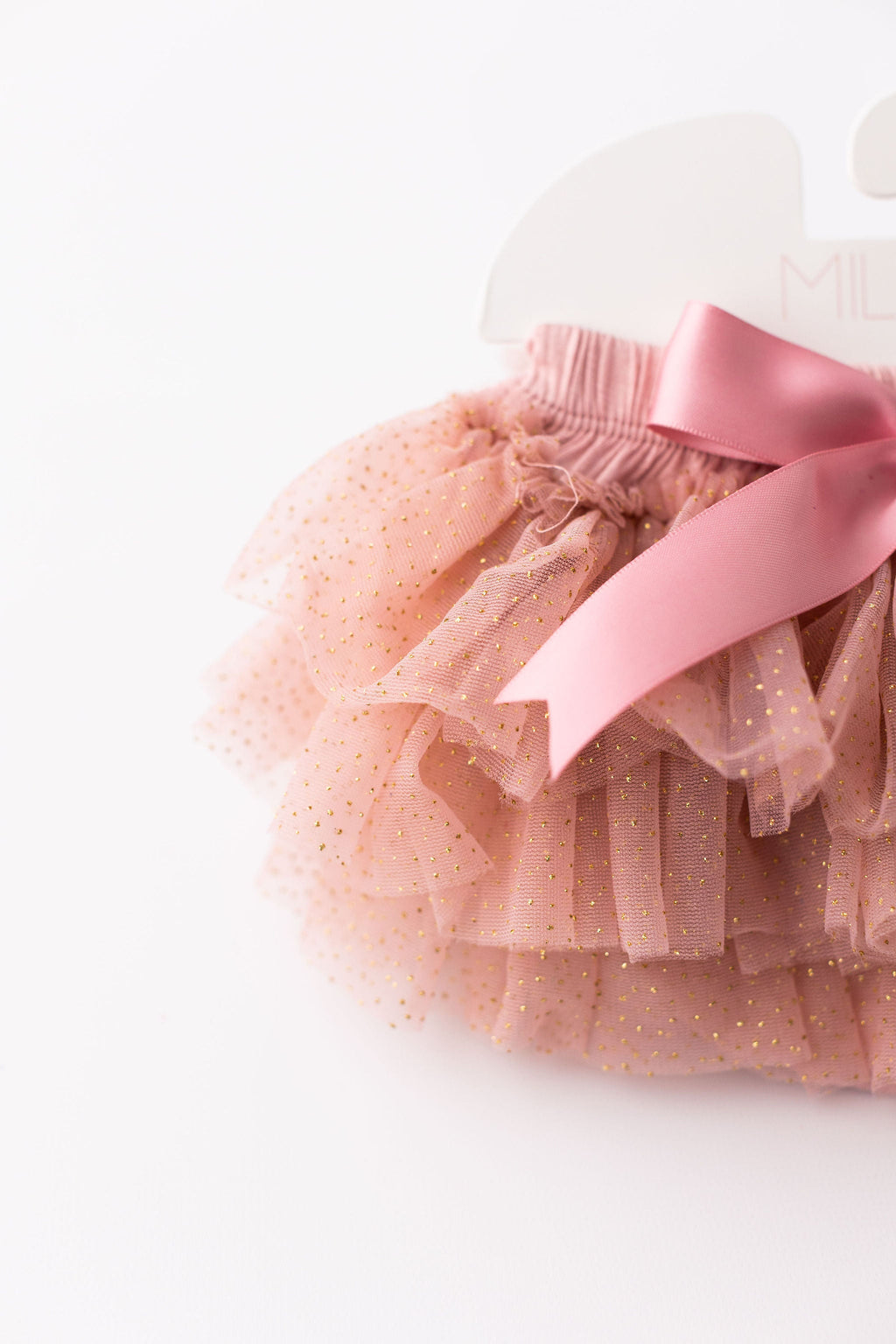 Vintage Pink & Gold Glitter Ruffle Tutu Bloomer by Mila & Rose ®