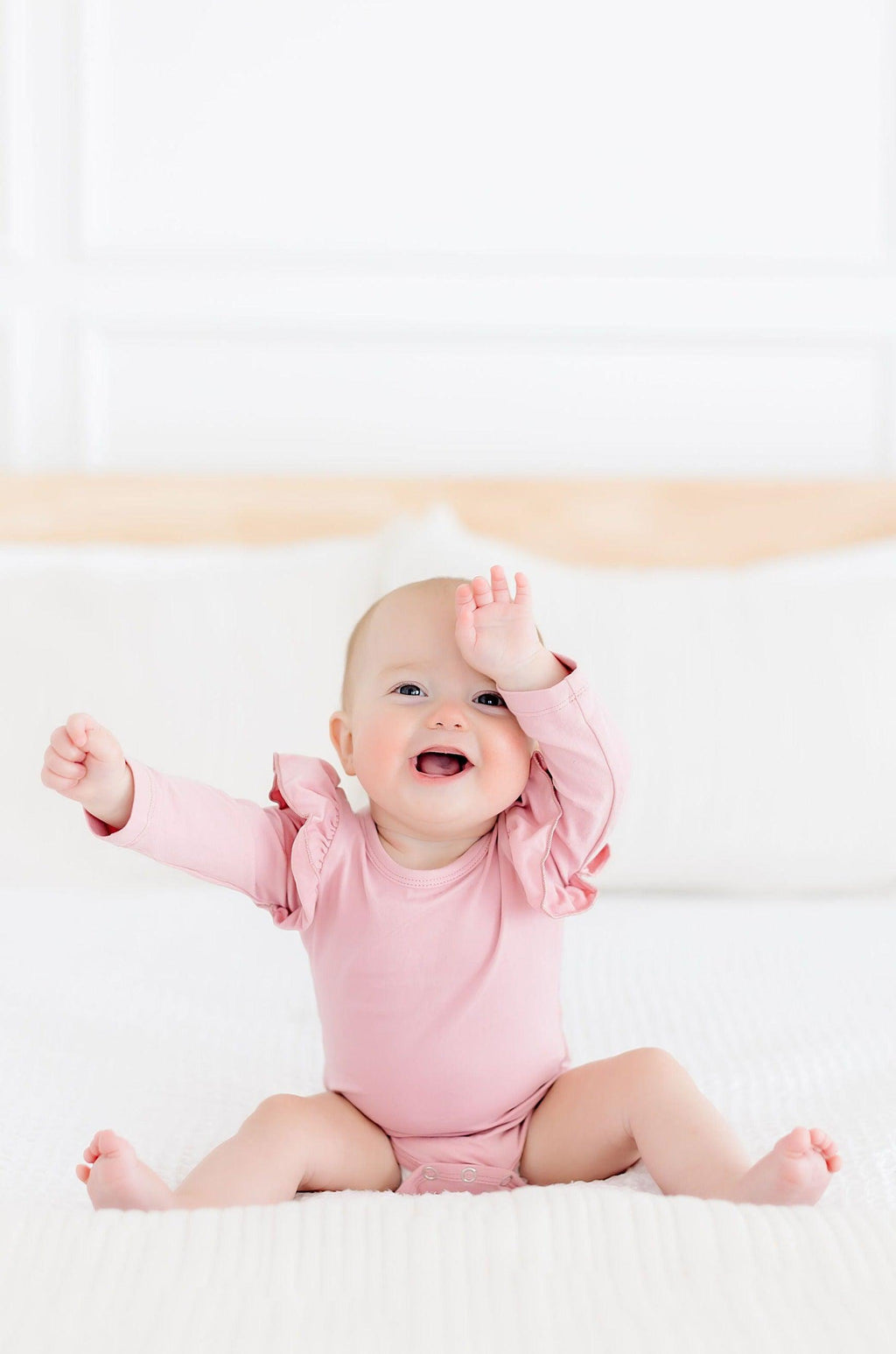 Vintage Pink L/S Flutter Bodysuit by Mila & Rose ®