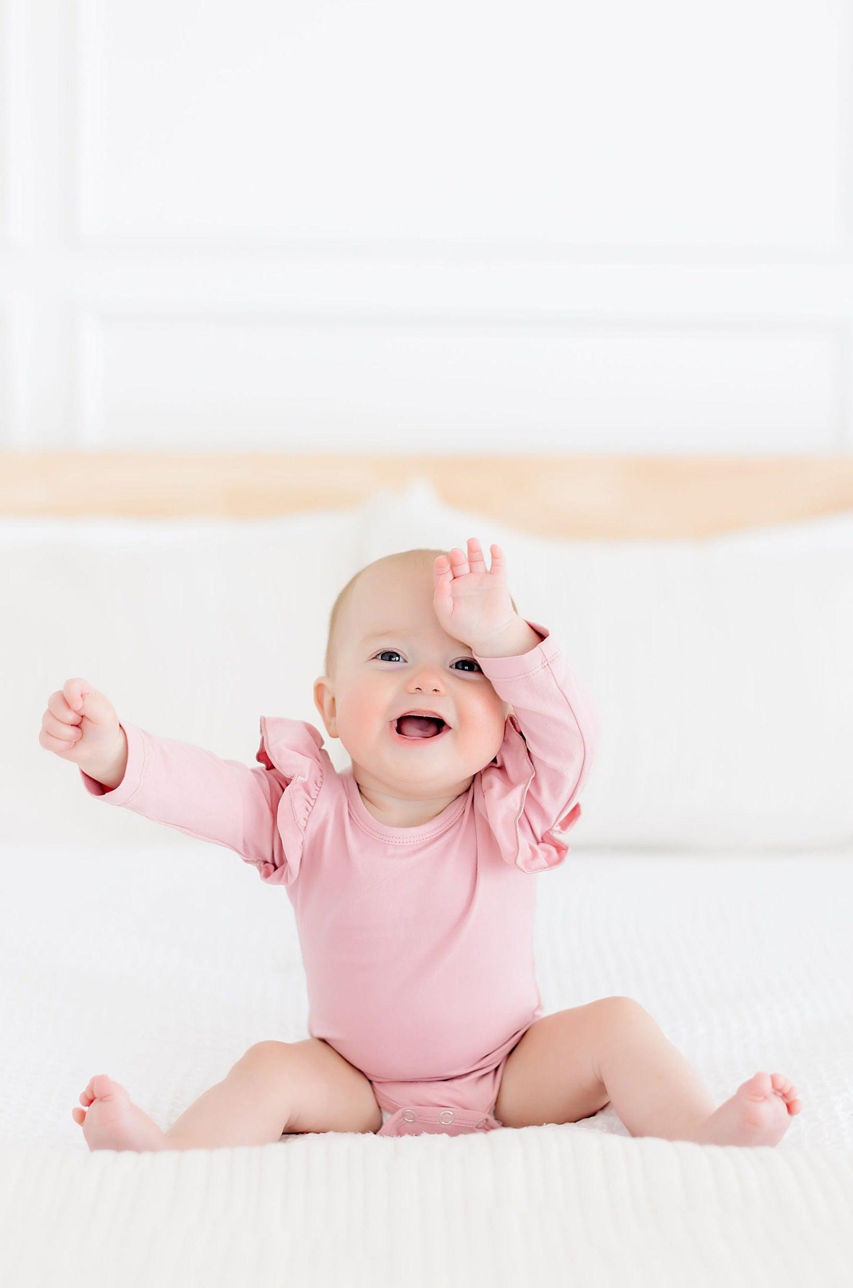 Vintage Pink L/S Flutter Bodysuit by Mila & Rose ®