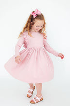 Vintage Pink L/S Ruffle Twirl Dress by Mila & Rose ®