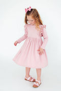 Vintage Pink L/S Ruffle Twirl Dress by Mila & Rose ®