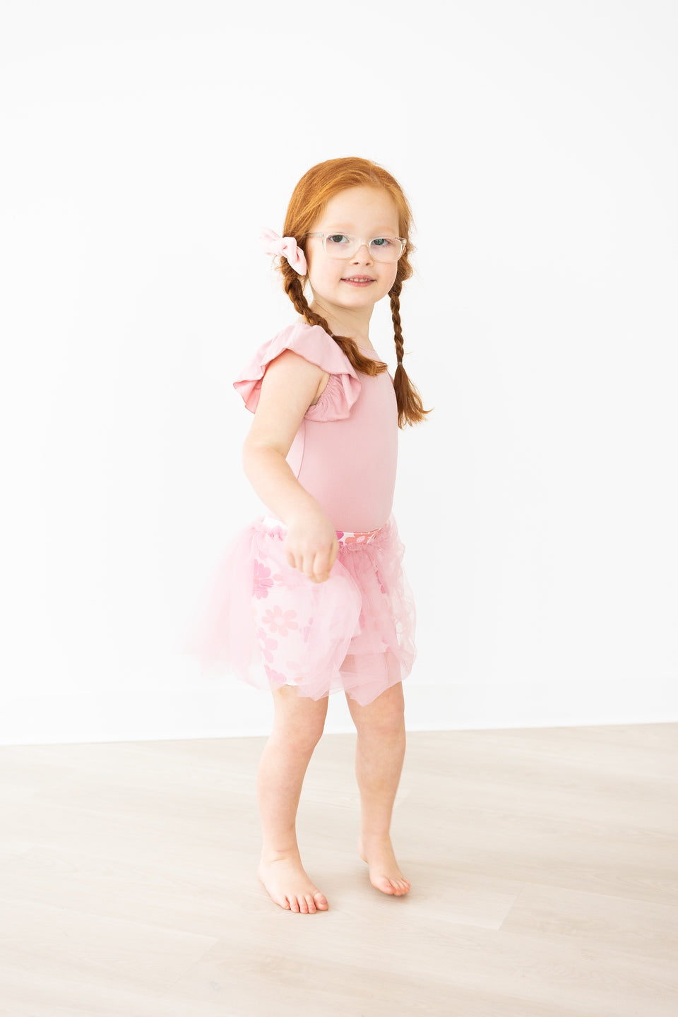 Vintage Pink S/S Flutter Sleeve Leotard by Mila & Rose ®
