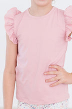 Vintage Pink S/S Ruffle Tee by Mila & Rose ®