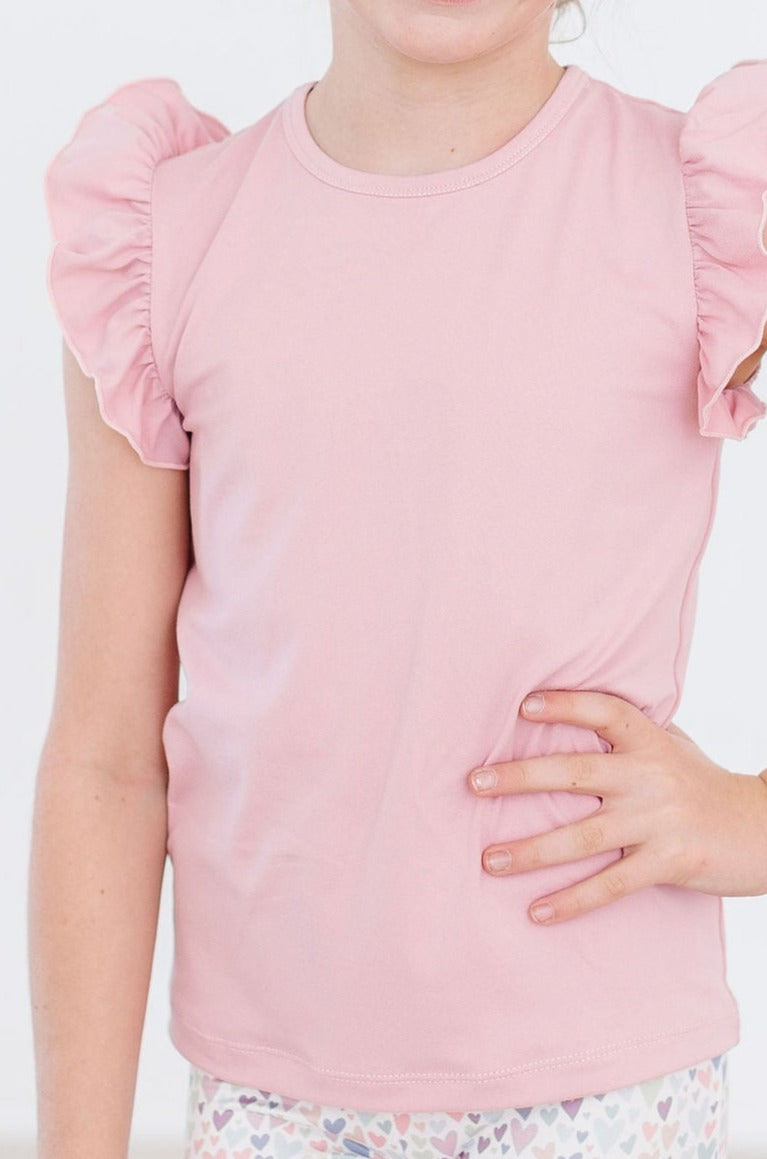 Vintage Pink S/S Ruffle Tee by Mila & Rose ®
