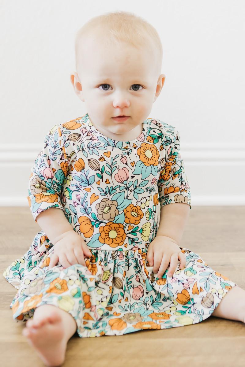 Vintage Vibes 3/4 Sleeve Twirl Bodysuit by Mila & Rose ®