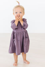 Vintage Violet 3/4 Sleeve Pocket Twirl Dress by Mila & Rose ®