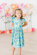 Watercolor Butterflies Flutter Sleeve Twirl Dress by Mila & Rose ®