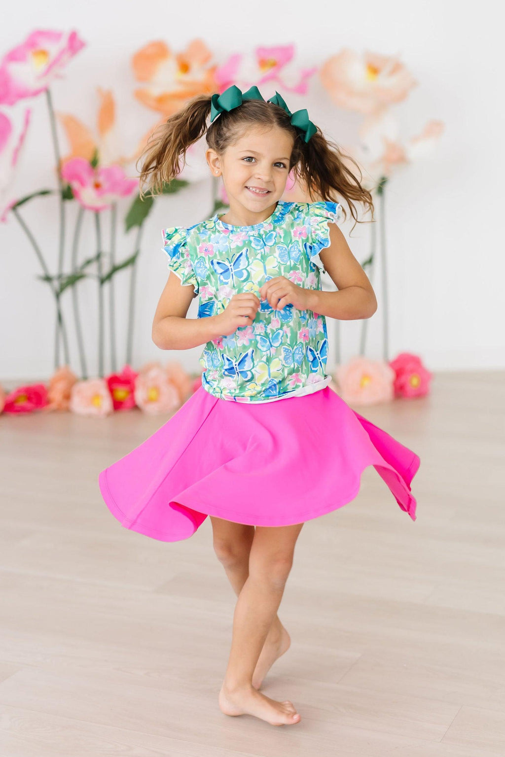 Watercolor Butterflies S/S Ruffle Tee by Mila & Rose ®