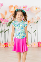 Watercolor Butterflies S/S Ruffle Tee by Mila & Rose ®