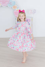 Watercolor Hearts 3/4 Sleeve Pocket Twirl Dress by Mila & Rose ®