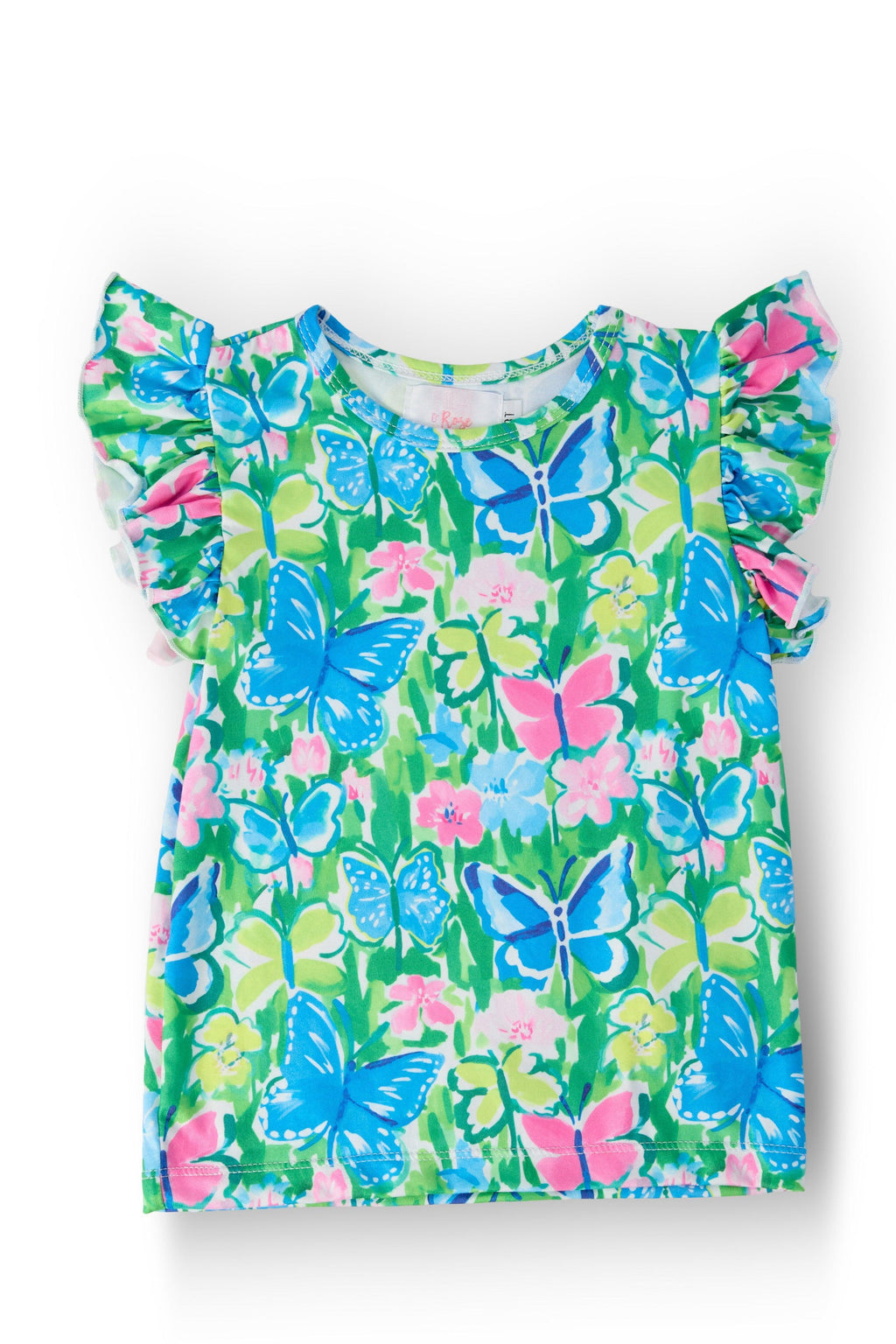 Watercolor Butterflies S/S Ruffle Tee by Mila & Rose ®