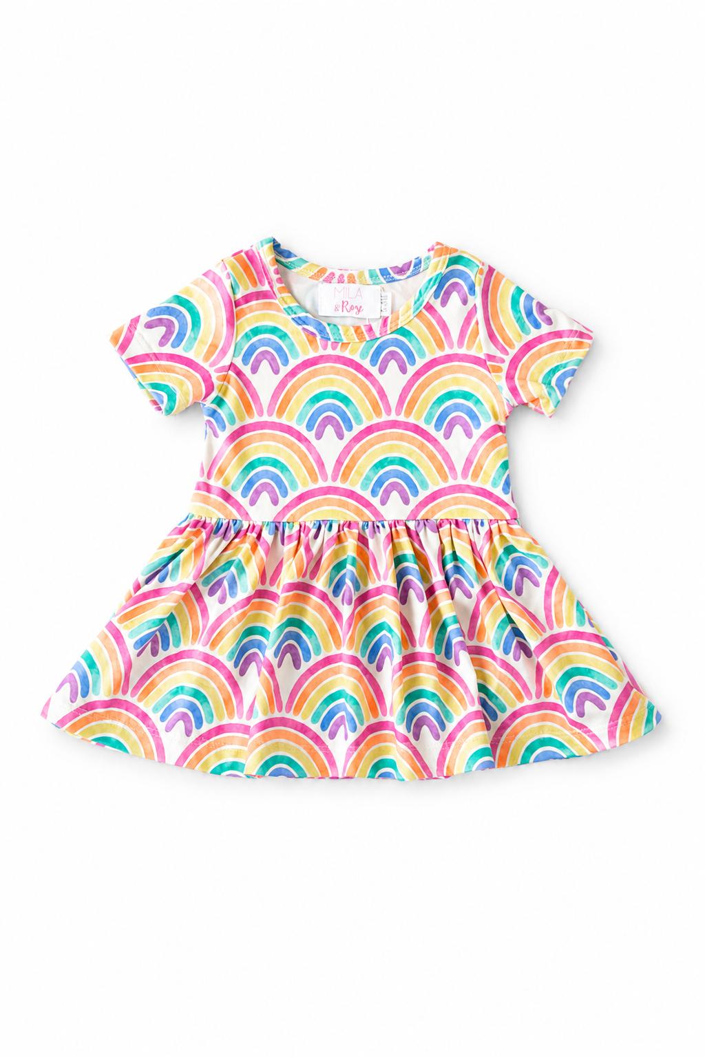 Watercolor Rainbows S/S Twirl Bodysuit by Mila & Rose ®