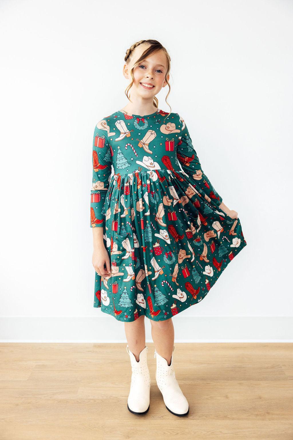 Western Wonderland L/S Pocket Twirl Dress by Mila & Rose ®
