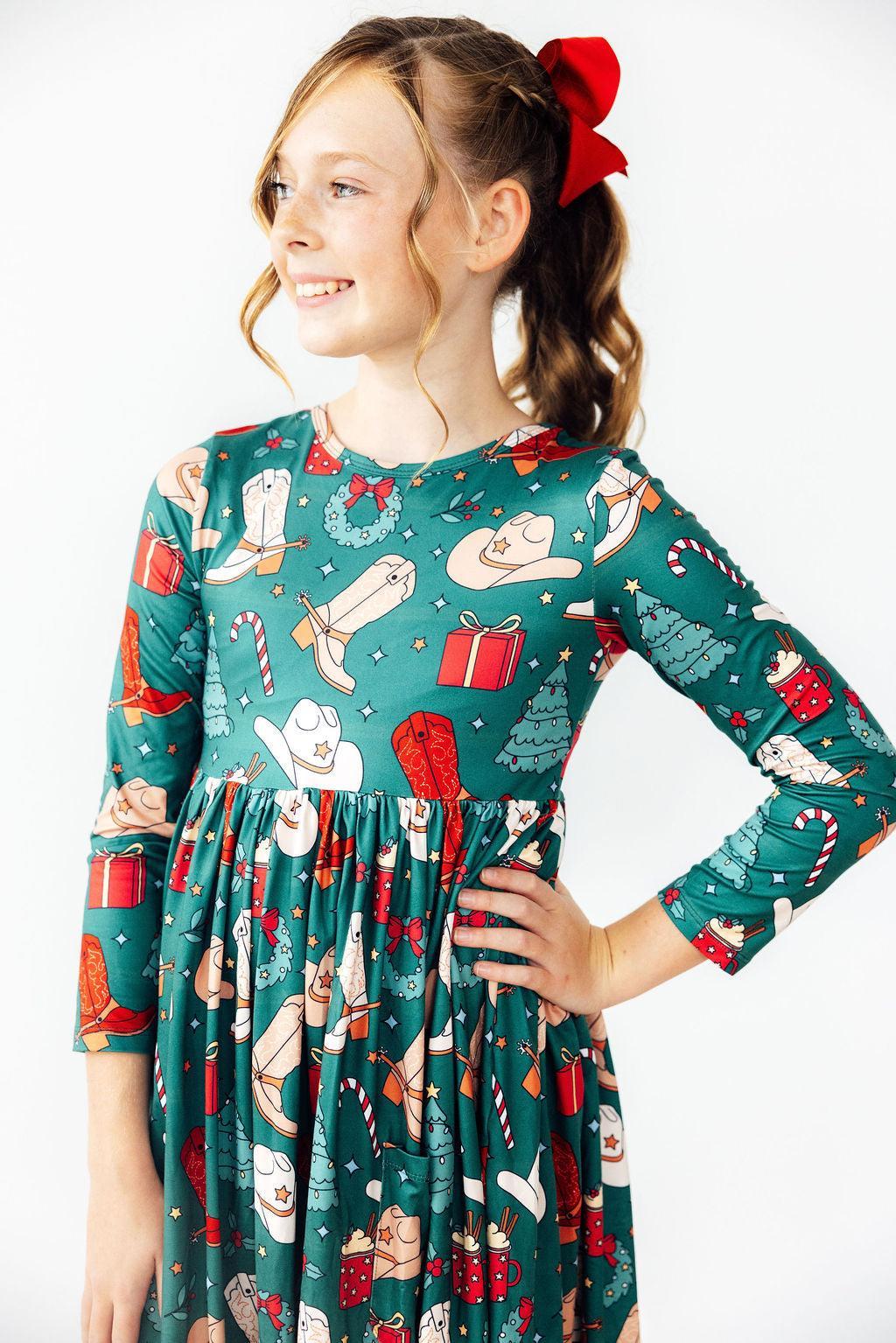 Western Wonderland L/S Pocket Twirl Dress by Mila & Rose ®