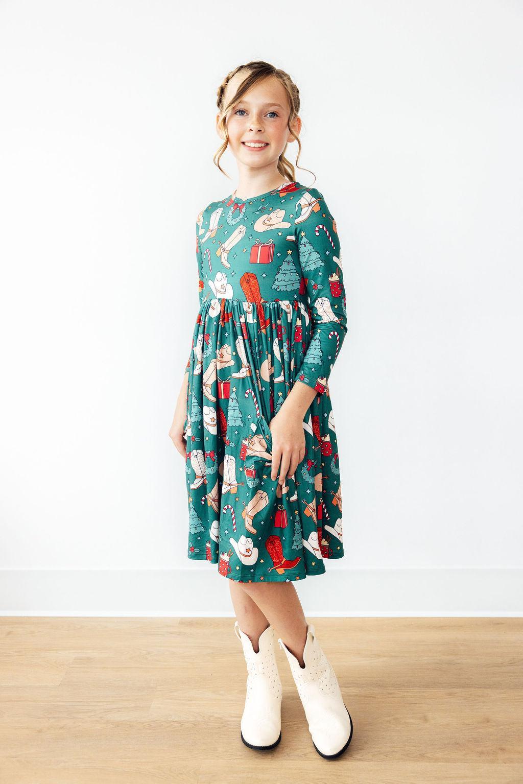 Western Wonderland L/S Pocket Twirl Dress by Mila & Rose ®