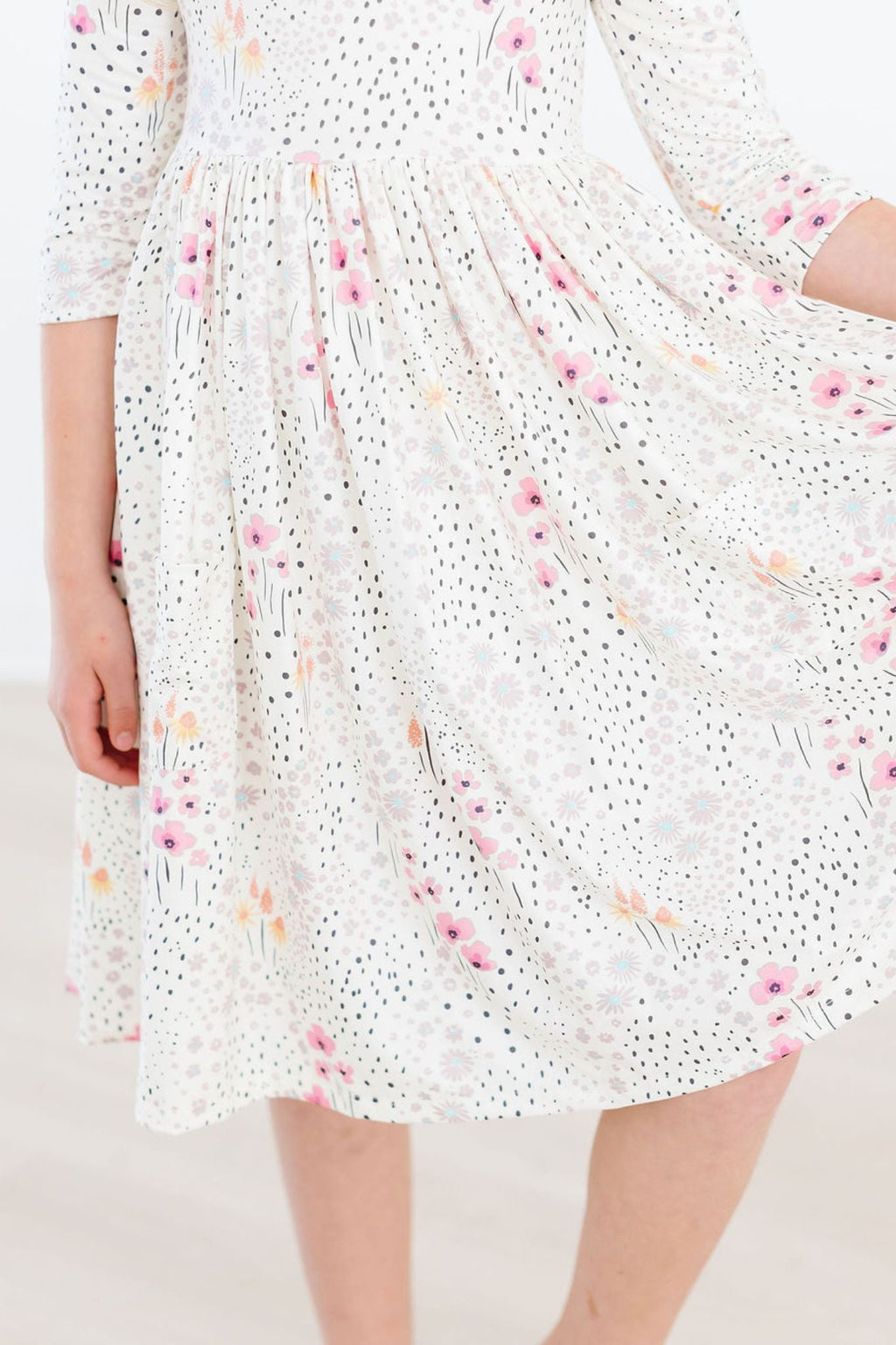 SALE Whimsical Wildflowers 3/4 Sleeve Pocket Twirl Dress by Mila & Rose ®