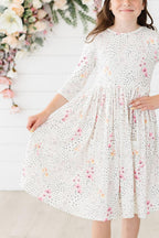 SALE Whimsical Wildflowers 3/4 Sleeve Pocket Twirl Dress by Mila & Rose ®