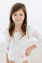 Whimsical Wildflowers L/S Flutter Sleeve Leotard by Mila & Rose ®