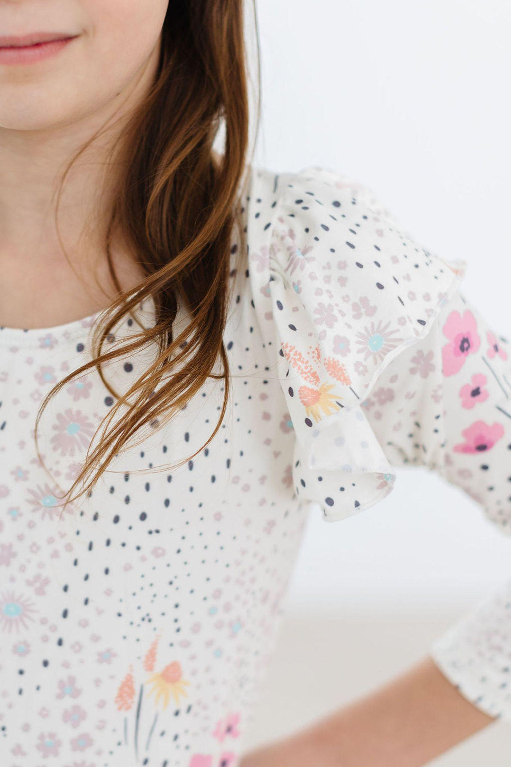 Whimsical Wildflowers L/S Flutter Sleeve Leotard by Mila & Rose ®