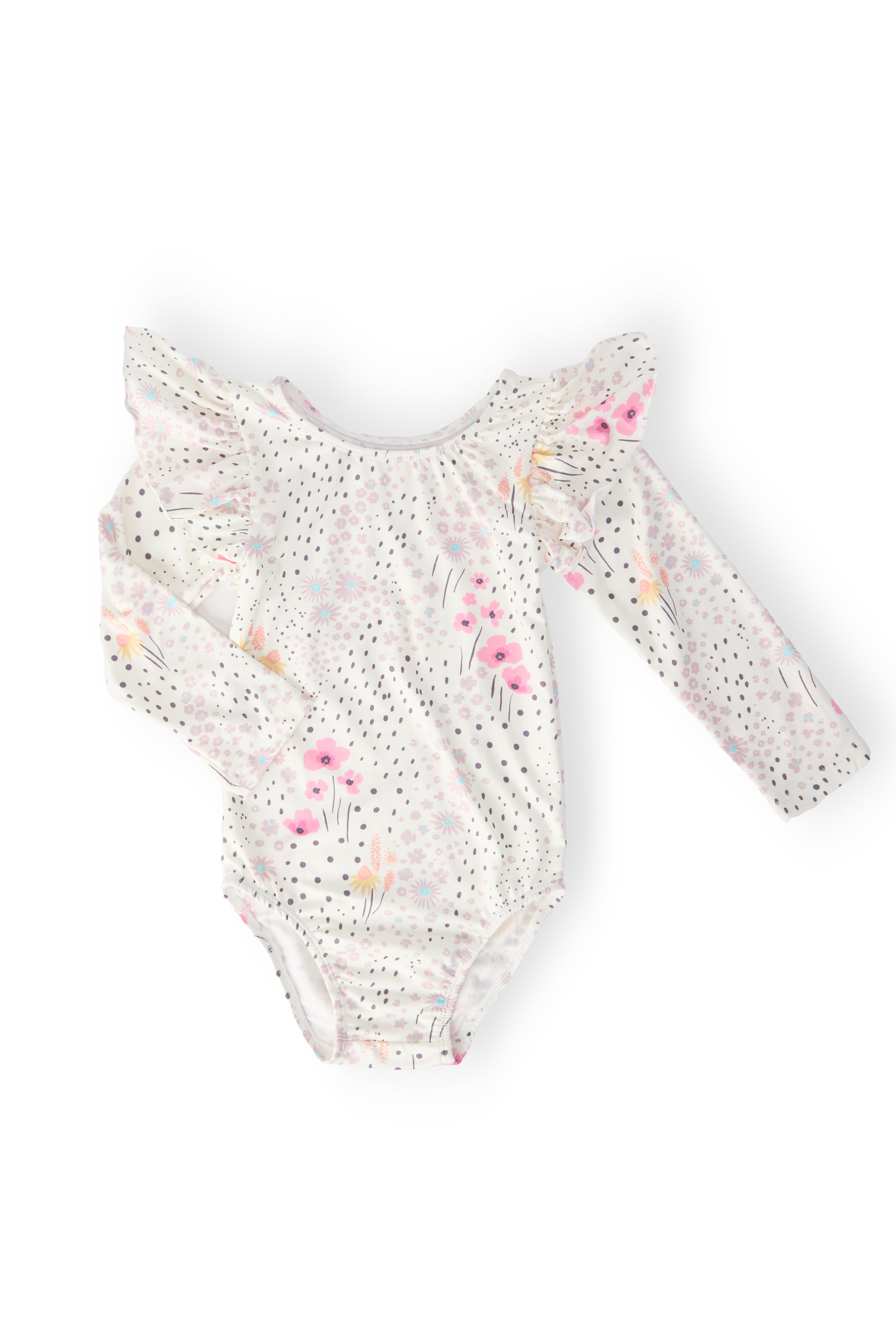 Whimsical Wildflowers L/S Flutter Sleeve Leotard by Mila & Rose ®