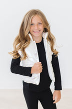 White Checker Puffer Vest by Mila & Rose ®