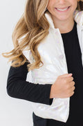 White Checker Puffer Vest by Mila & Rose ®