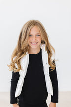 White Checker Puffer Vest by Mila & Rose ®