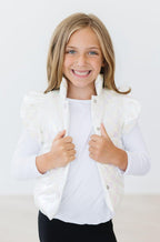 White Checker Puffer Vest by Mila & Rose ®