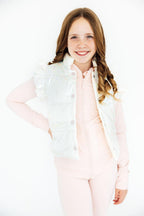 White Checker Puffer Vest by Mila & Rose ®