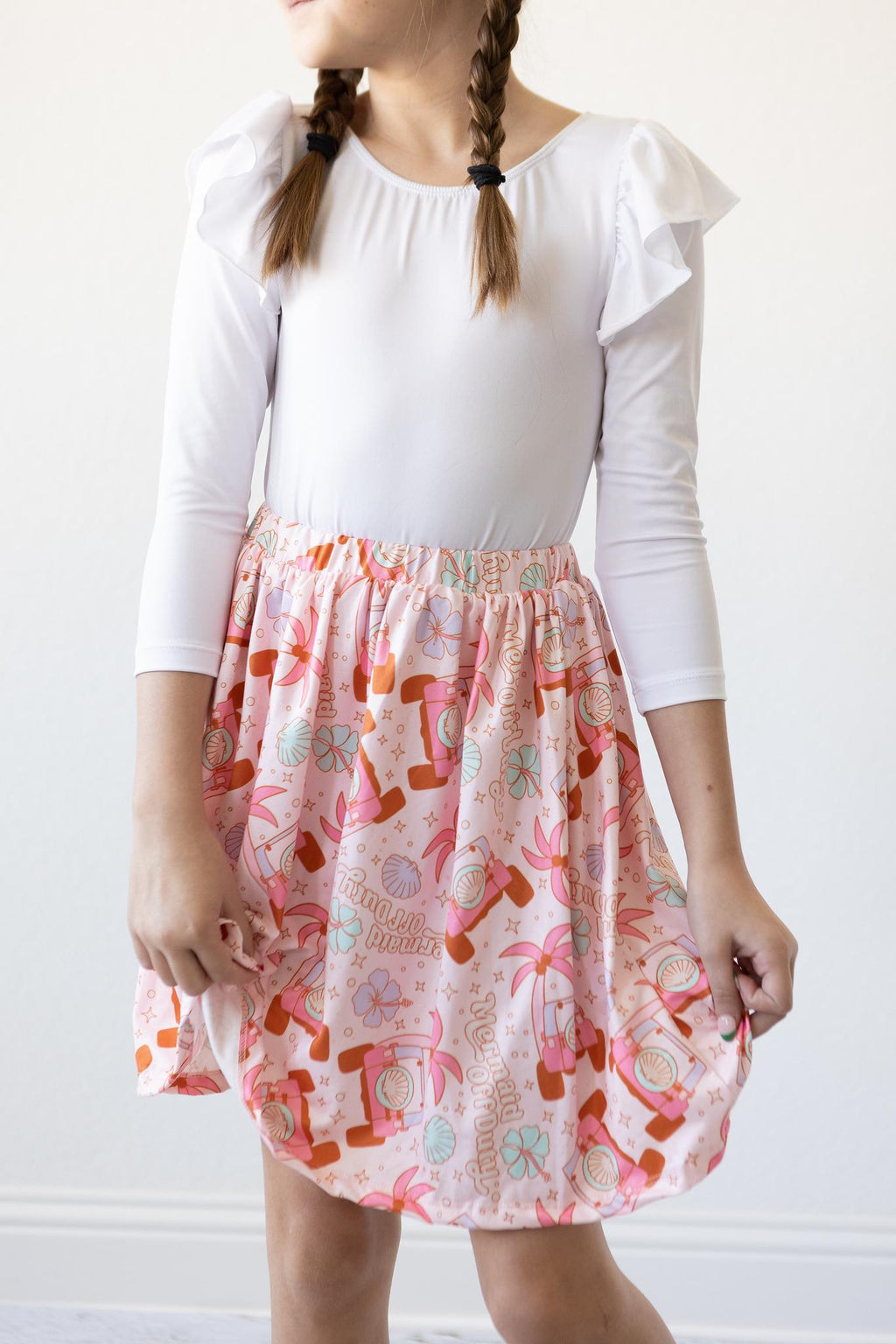 White L/S Flutter Sleeve Leotard by Mila & Rose ®