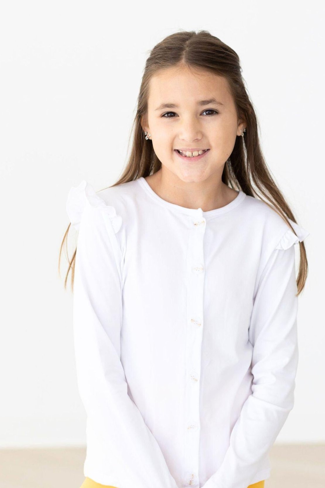 White Ruffle Cardigan by Mila & Rose ®