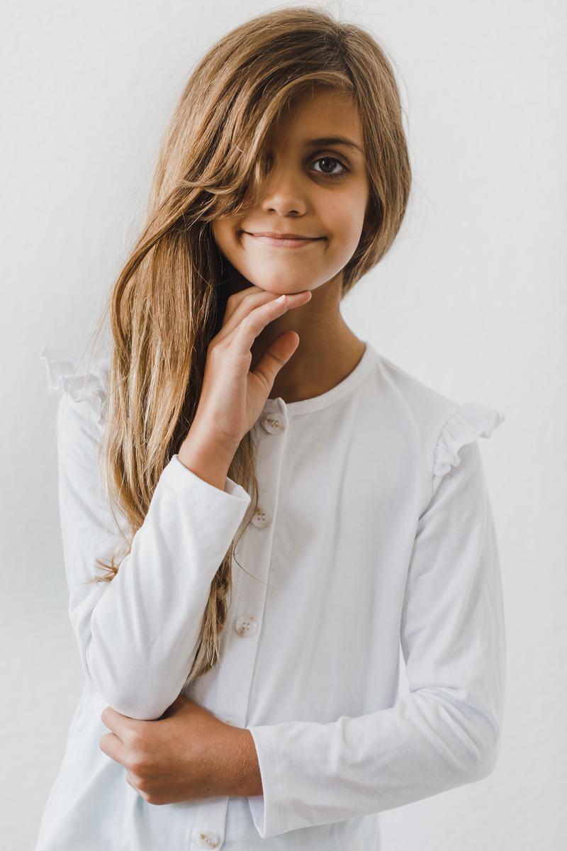 White Ruffle Cardigan by Mila & Rose ®