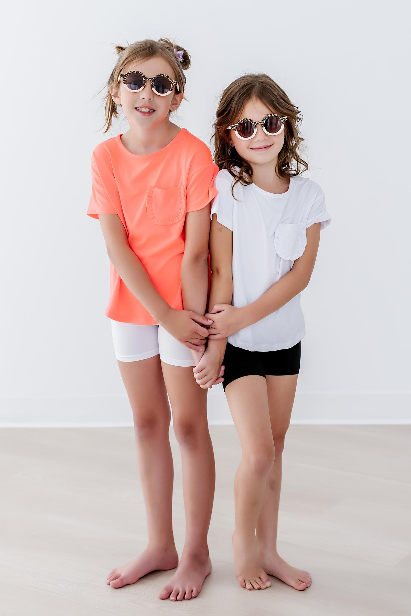 White Ruffle Pocket Tee by Mila & Rose ®