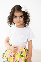 White Ruffle Pocket Tee by Mila & Rose ®