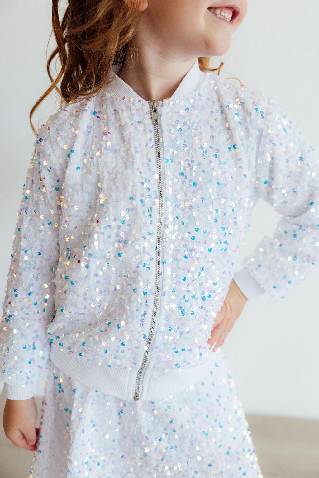 White Velvet Sequin Jacket by Mila & Rose ®