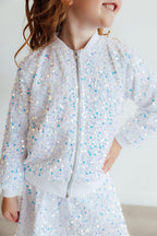 White Velvet Sequin Jacket by Mila & Rose ®