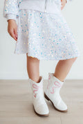 White Velvet Sequin Twirl Skort by Mila & Rose ®