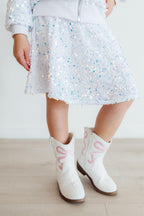 White Velvet Sequin Twirl Skort by Mila & Rose ®