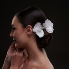White Butterfly Flower Hair Comb by Bridal Port