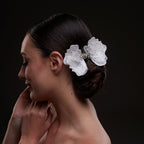 White Butterfly Flower Hair Comb by Bridal Port