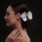 White Butterfly Flower Hair Comb by Bridal Port
