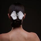 White Butterfly Flower Hair Comb by Bridal Port