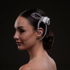 White Crystal & Pearl Hair Comb by Bridal Port