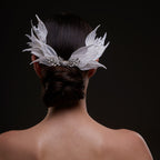 White Feather Petal Bridal Hair Comb by Bridal Port