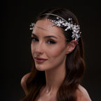 White Floral Bridal Hair Band by Bridal Port