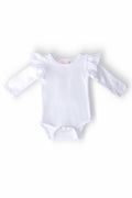 White L/S Flutter Bodysuit by Mila & Rose ®