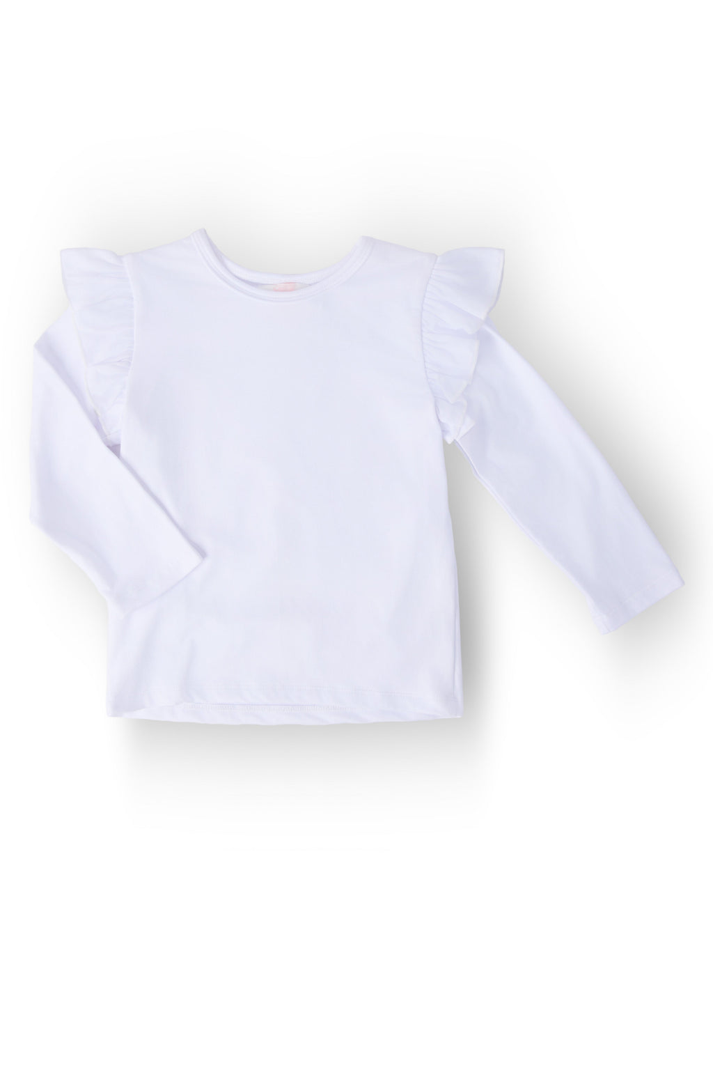 White L/S Ruffle Tee by Mila & Rose ®